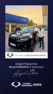 KGM Enes Oto'dan KGM (Ssangyong) Marka siyah Torres Model Araç alan Müşteri