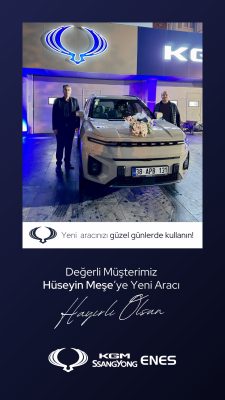 KGM Enes Oto'dan KGM (Ssangyong) Marka beyaz Torres Model Araç alan Müşteri